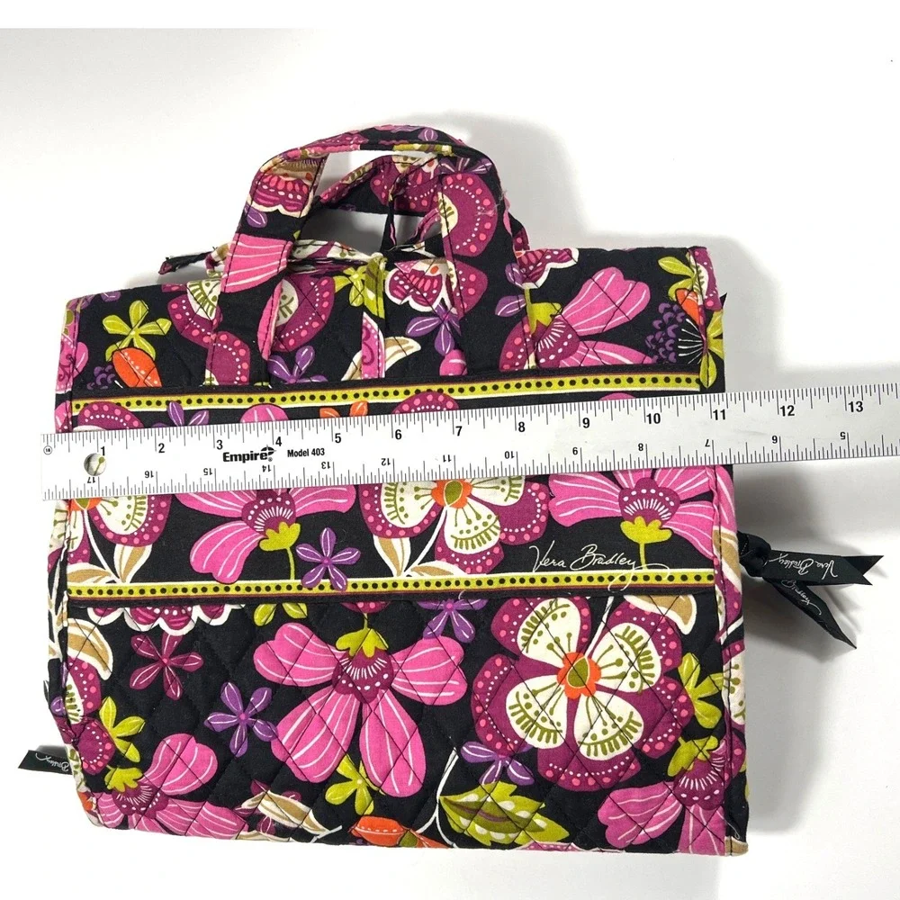 Vera Bradley Plum Crazy Hanging Travel Organizer Floral Quilted Toiletry Bag GUC